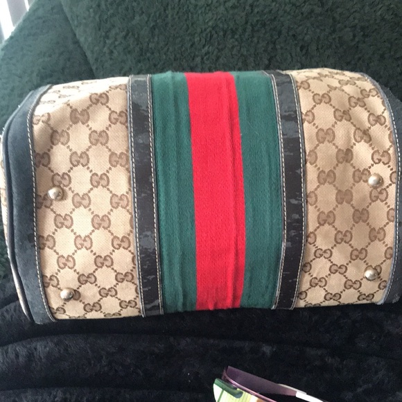 ♥️Woman’sVintage Gucci Boston Canvas Bag *FIRM PRICE* - Picture 10 of 15